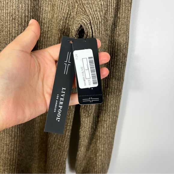 Liverpool Earth Brown Mel Crew Neck Sweater Lightweight Knit Relaxed Fit Women L - Picture 6 of 12